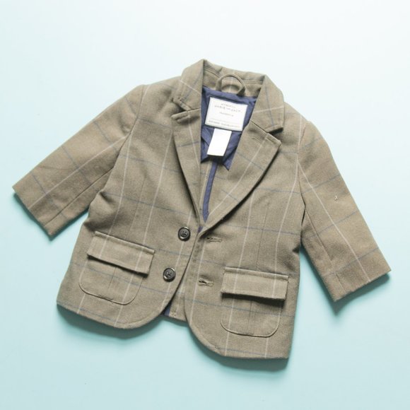 Janie and Jack Other - Janie and Jack Green Plaid Baby Long Sleeve Blazer Jacket Size 3 - 6 Months